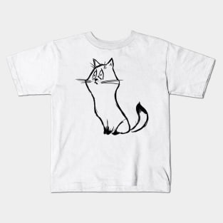 Sad Kitty Original Sketch Art Kids T-Shirt